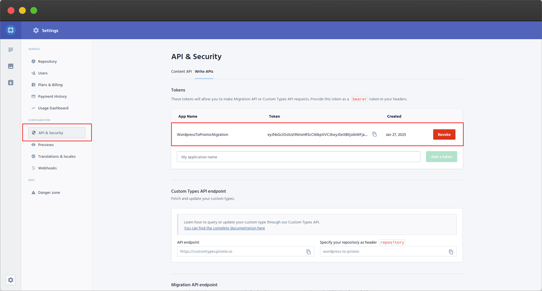 Generate API Keys