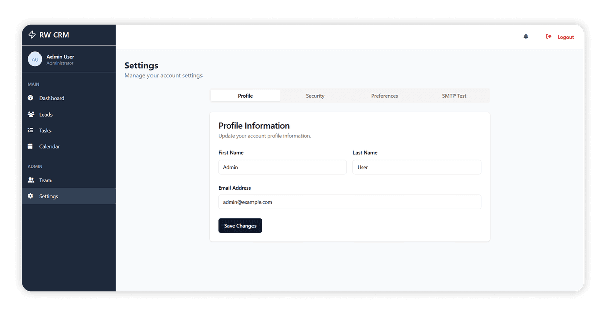 11- Lead Tracker CRM Profile