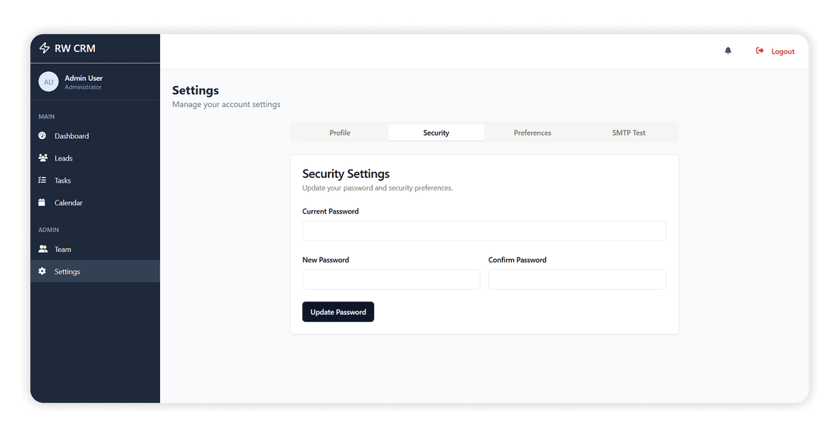 12- Lead Tracker CRM Security