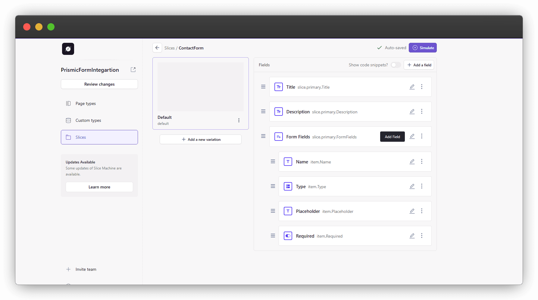 Create and Integrate a New Slice in Prismic